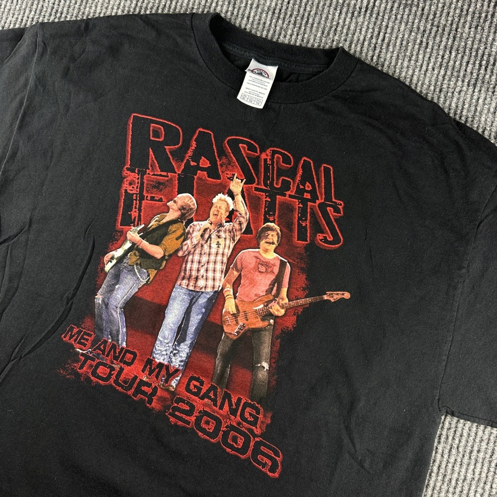 Rascal Flatts Me and My Gang Tour 2006 T-Shirt Black XL Delta Pro Weight Mens